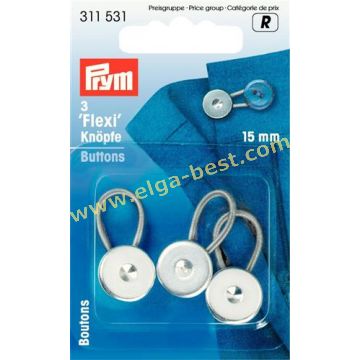 311531 Flexi-knopen lus zilver 15mm 5x3