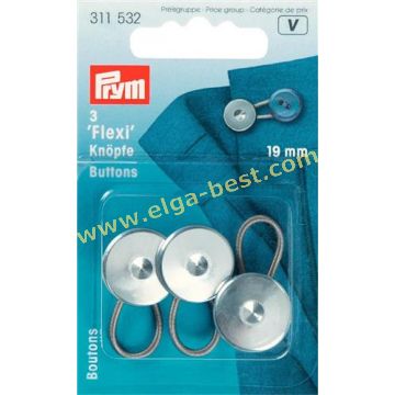 311532 Flexi-knopen lus zilver 19mm 5x3