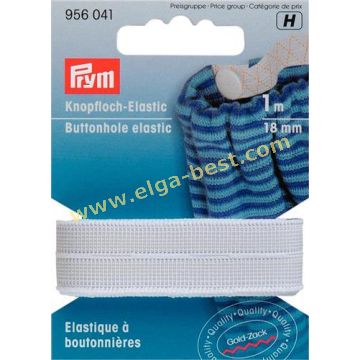 956041 Knoopsgaten elastiek 18mm 1m 5x wit