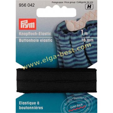 956042 Knoopsgaten elastiek 18mm 1m 5x zwart