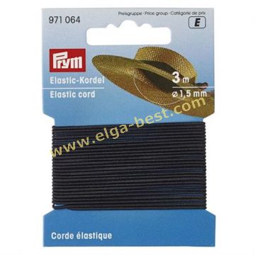 971064 Elastisch koord 1,5mm 3m 5x zwart