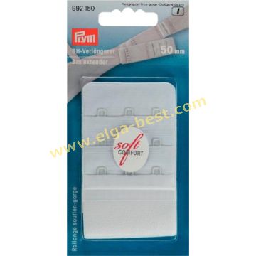 992150 Bh-verlengstuk soft 3x3 haken 50mm 5x1 wit