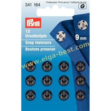 341164 Aannaaidrukknoop MS 9mm 5x12 zwart