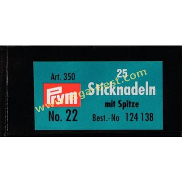 124138 Borduurnaald staal mp Nr.22 0,90x40mm 25x zilver