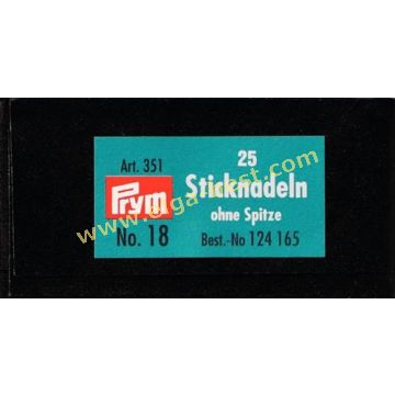 124165 Borduurnaald staal zp Nr.18 1,20x50mm 25x zilver