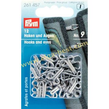 261457 Haken en ogen voor jacks ijzer 5x12 9 zilver