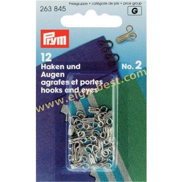 263845 Haken en ogen MS Nr.2 5x12 zilver