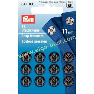 341166 Aannaaidrukknoop MS 11mm 5x12 zwart