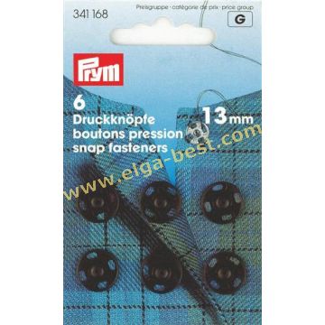 341168 Aannaaidrukknoop MS 13mm 5x6 zwart