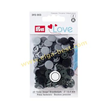 393003 Prym Love color snaps 12,4mm 3x30st grijs