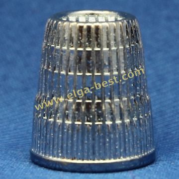 431844 Vingerhoed zinkdruk verchroomd  16mm 10x zilver