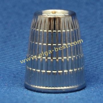 431846 Vingerhoed zinkdruk verchroomd  14mm 10x zilver