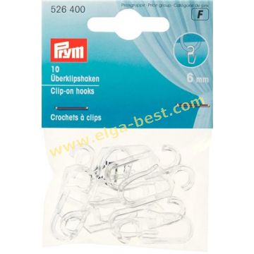 526400 Clip on hooks 6mm 5x10 transparant