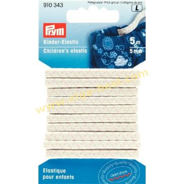 910343 Kleuterelastiek 5mm 5m 5x wit