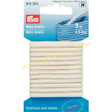 910350 Baby elastiek 4,5mm 3m 5x wit