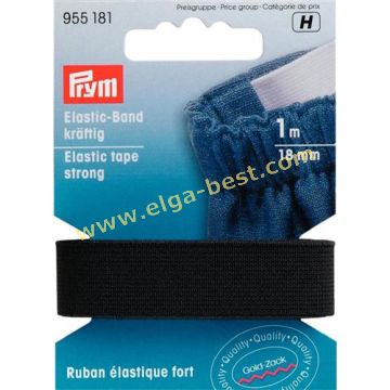 955181 Bandelastiek sterk 18mm 1m 5x zwart