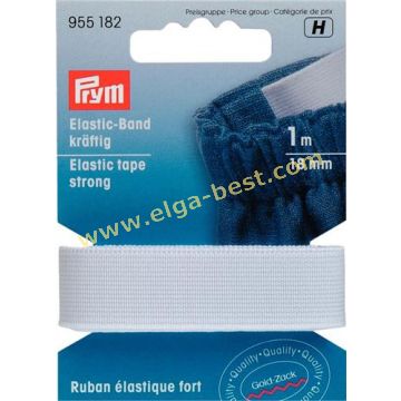 955182 Bandelastiek sterk 18mm 1m 5x wit