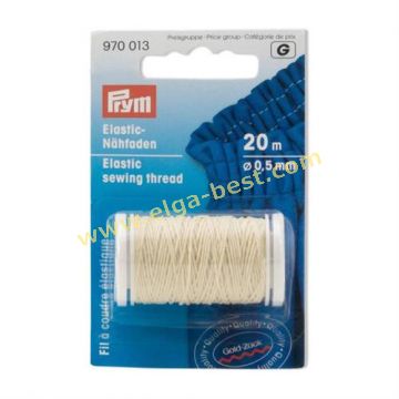 970013 Elastisch naaigaren 0,5mm 20m 5x gebroken wit