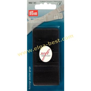 992141 Bh-verlengstuk soft 3x2 haken 40mm 5x1 zwart