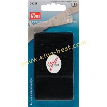 992151 Bh-verlengstuk soft 3x3 haken 50mm 5x1 zwart