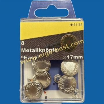 H431184 Jeansknopen Easy 17mm 8st zilver 5x